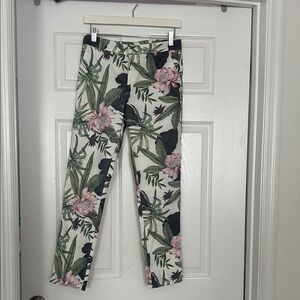 Stradivarius Floral Straight Leg Jeans - Green and Pink